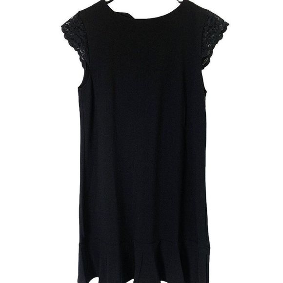 Women's Felicity & Coco Lucy Lace Sleeve Shift Dress Black Size S Cap NWT - Picture 5 of 9